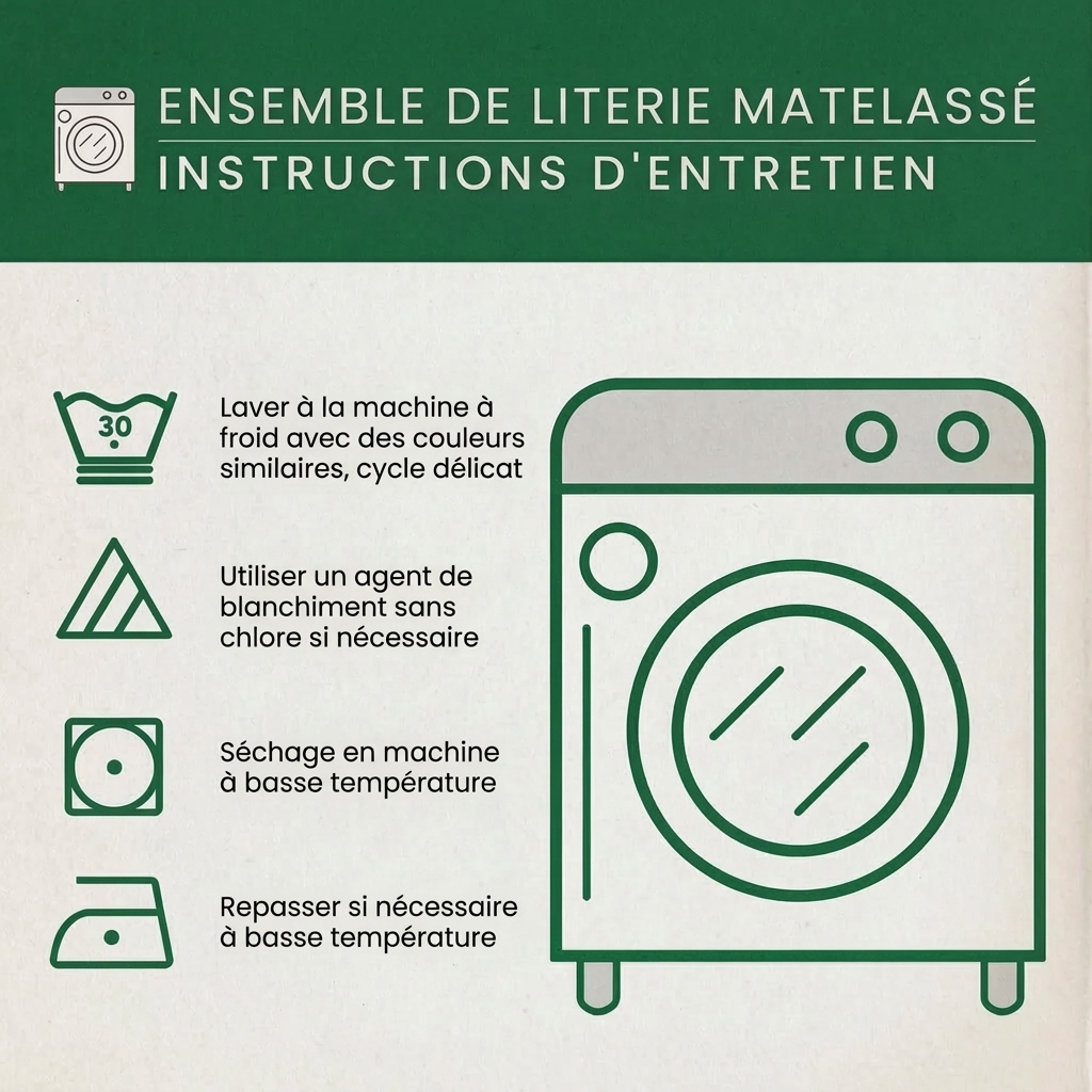 Parure de lit matelassée 3 pièces - Merveille d'Hiver