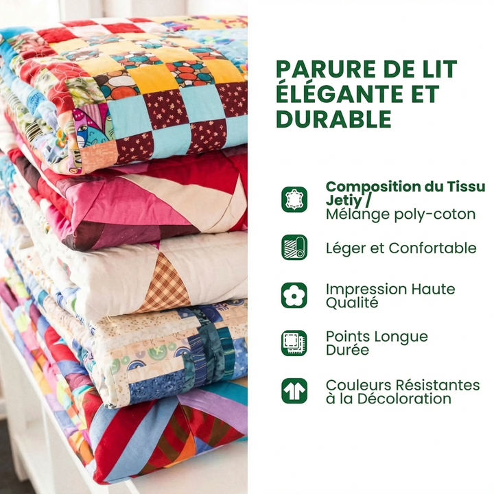 Parure de lit matelassée 3 pièces - Merveille d'Hiver